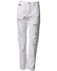 Dolce & Gabbana - Distressed Cotton Boyfriend Denim Jeans Co+02 Clothing - Lyst
