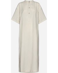 Totême - Pinstriped Viscose-blend Tunic Dress - Lyst