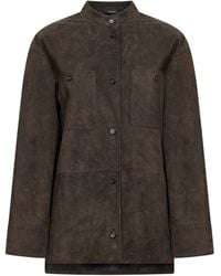 Max Mara - Suede Leather Smmelodia Midi Jacket - Lyst