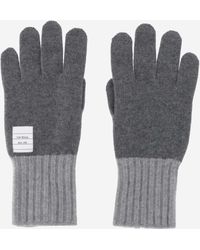 Thom Browne - Wool Gloves With Name Tag - Lyst