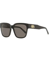 Balenciaga - Square Sunglasses Bb0056s Black/gold 55mm - Lyst