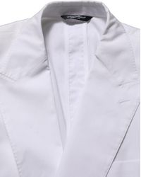 Dolce & Gabbana - Cotton Double Breasted Blazer Jacket Elastane Clothing - Lyst