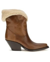 Chloé - Brown Calf Leather Bos Taurus Ankle Boots - Lyst