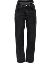 Alexander Wang Slit Hem Jeans W/ Mesh Underwear in Black | Lyst