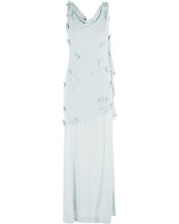 ROTATE BIRGER CHRISTENSEN - Maxi Waterfall Dress With 3D Floral Appliqués - Lyst
