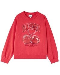 Ganni - Crewneck With Cherry - Lyst