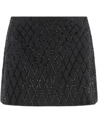Pinko - Miniskirt Memory With Rhinestones Polyester Skirt - Lyst