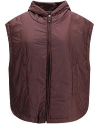 Max Mara - Hooded Padded Vest, Water-Repellent Canvas Outer: Polyester Puffer Jackets - Lyst