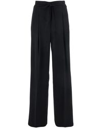 Twinset - Pants With Drawstring Waist And Logo Plaque On The Back - Lyst