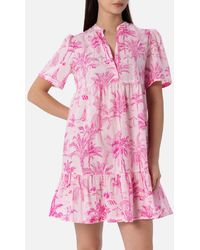 Mc2 Saint Barth - Cotton Voile Short Dress Siara With Toile De Jouy Print - Lyst