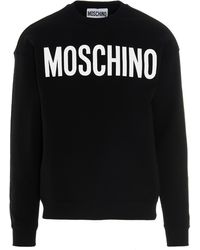Moschino - Lettering Logo Print Sweatshirt White/black - Lyst