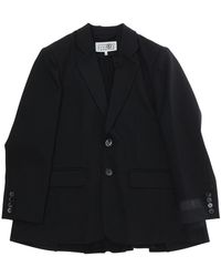 MM6 by Maison Margiela - Boys Jacket V-Neck Wool Blazers - Lyst