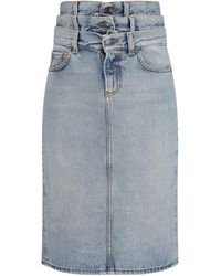 Fiorucci - Midi Denim Skirt With Triple Layer Cotton - Lyst
