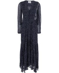 Isabel Marant - 'Briane' Midi Dress With V Neck And All-Over Polka Dot Motif - Lyst
