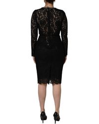 Dolce & Gabbana - Nylon Lace Embellished Sheath Dress - Lyst