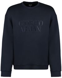 Giorgio Armani - Embroidered Logo Crew-neck Sweatshirt - Lyst