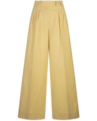Aspesi - Ginger Linen And Cotton Palazzo Trousers - Lyst