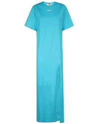 MSGM - Cotton Long Dress - Lyst