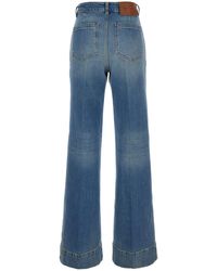 Victoria Beckham - 'Alina' Jeans With Belt Loops And Logo Embroidery On The Pocket - Lyst