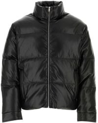 Nanushka - Synthetic Leather Marron Down Jacket - Lyst