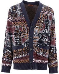 Missoni - Ribbed Knit Wool Viscose Cardigan - Lyst