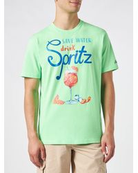Mc2 Saint Barth - Cotton T-Shirt With Spritz Print - Lyst