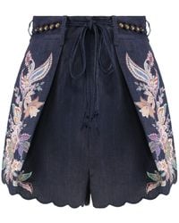 Zimmermann - Rhiannon Tuck Printed Linen Shorts - Lyst