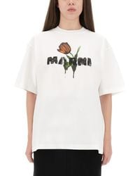 Marni - T-Shirt With Logo - Lyst