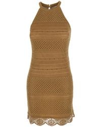 Twinset - Knitted Dress Cotton Linen Polyamide - Lyst