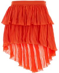 Blumarine - Coral Crepe Mini Skirt - Lyst