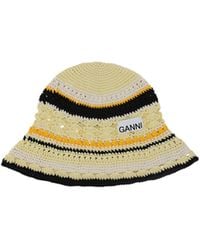 Ganni - Crochet Bucket Hat - Lyst