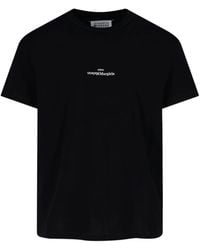 Maison Margiela - Distorted Logo Embroidered Cotton T-Shirt - Lyst