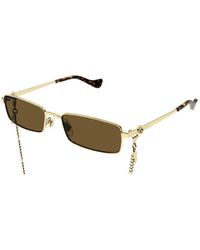 Gucci - Sunglasses Rectangle Full Rim, With Chain Frame And Lens Gg1600S002 - Lyst