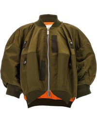 Sacai - Short-Sleeve Cropped Jacket - Lyst