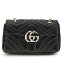 Gucci - Gg Marmont Small Shoulder Bag Lamb Ovis Aries Handbags - Lyst