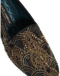 Dolce & Gabbana - Embellished Dress Loafers Shoes Leather - Lyst