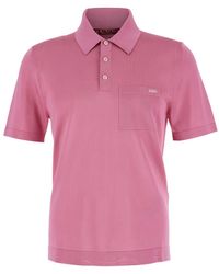 Gucci - Silk Polo Shirt With Lateral Intarsia - Lyst