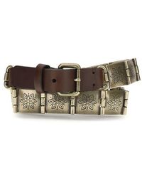 Etro - Brown Calf Leather Bos Taurus Regular Belt - Lyst