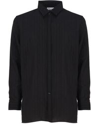 Saint Laurent - Shirt With Buttons And Pointed Collar - Lyst