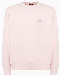 C.P. Company - C.P Company Cotton Diagonal Fleece Logo Sweatshirt - Lyst