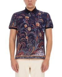 Etro - Polo Shirt With Floral Paisley Print - Lyst