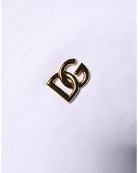 Dolce & Gabbana - White Metal Dg Logo Cotton Short Sleeves T - Lyst