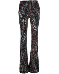 Etro - High-Waisted Devorè Pants Technical Fabric Trousers - Lyst