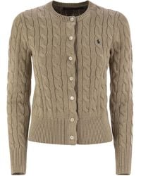 Polo Ralph Lauren - Plaited Cardigan With Long Sleeves - Lyst