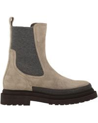 Brunello Cucinelli - Suede Chelsea Boot With "Precious Detail" - Lyst
