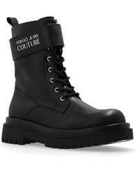 Versace - Drew Logo Combat Boots - Lyst