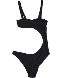 Dolce & Gabbana - Black Embellished Cutout Bandeau One Piece Swimwear - Lyst