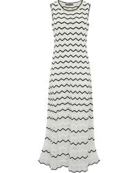 D.exterior - Two-Tone Striped Lace Dress - Lyst