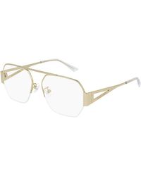 Bottega Veneta - Eyeglasses Square Semi Rim, Frame And Clear Demo Lenses Lens Bv1067O002 - Lyst
