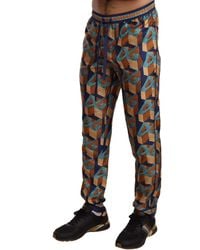 Dolce & Gabbana - Elegant Silk Jogger Pants With Vibrant Print - Lyst